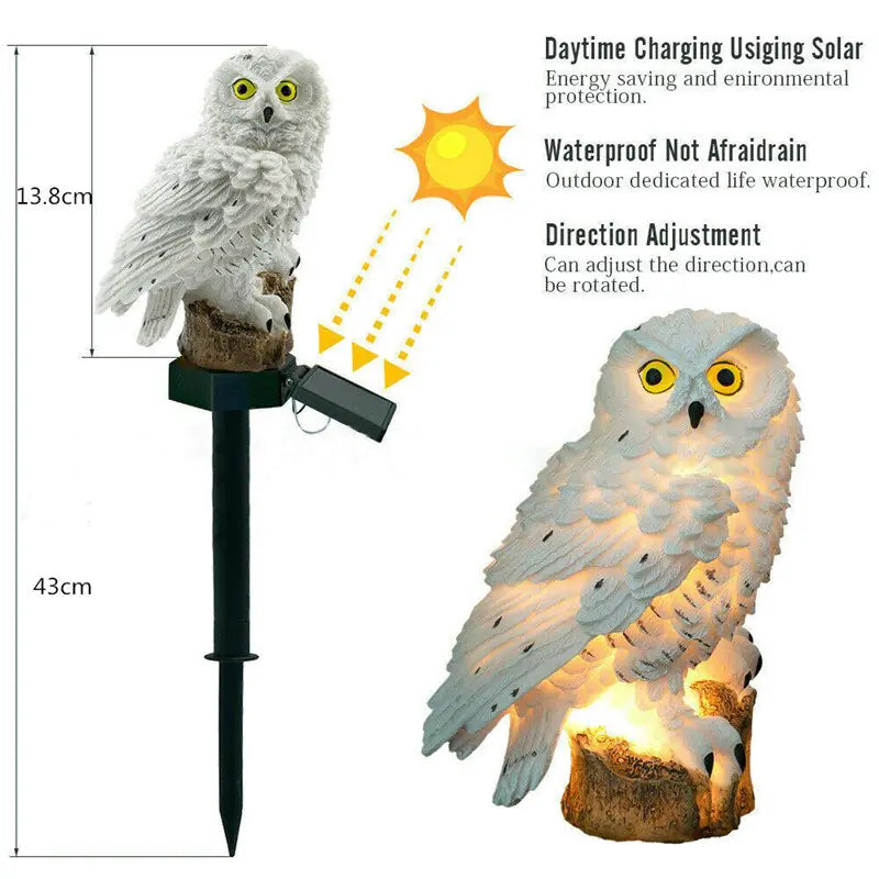 Solar-Powered Owl Statue Lights!