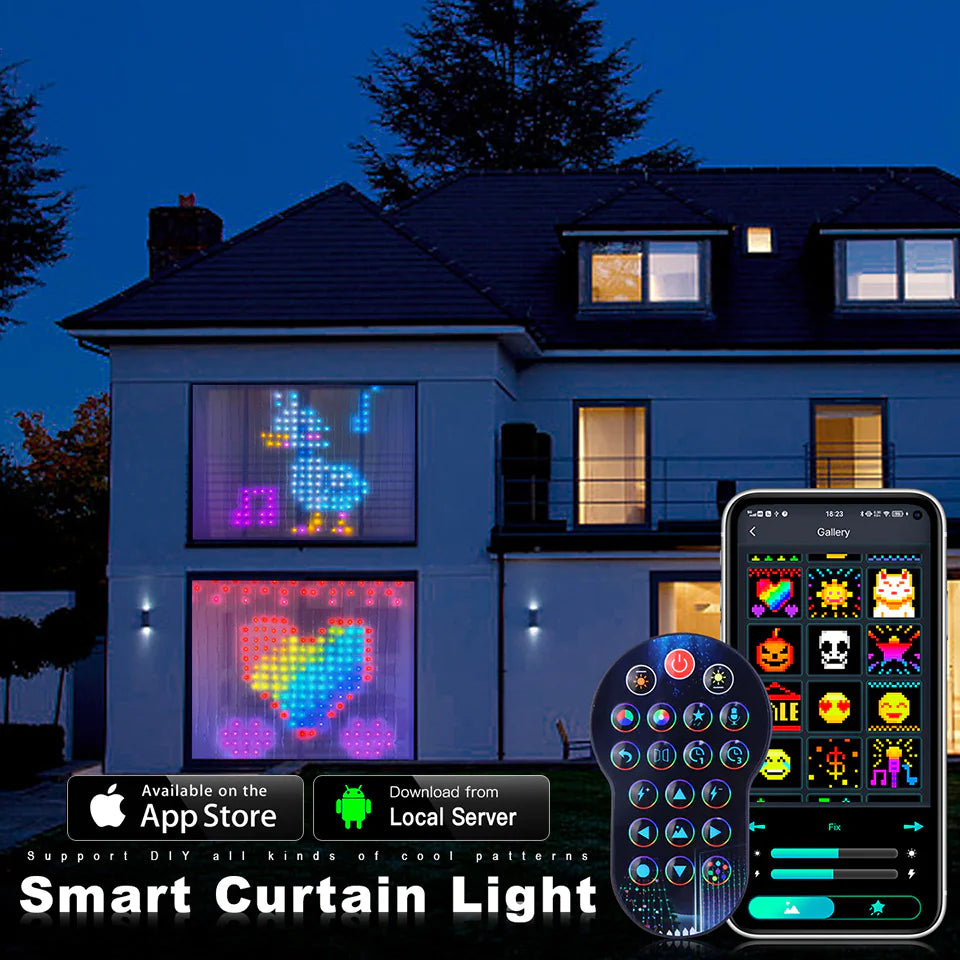 LED Bluetooth Smart RGB Curtain Lights -